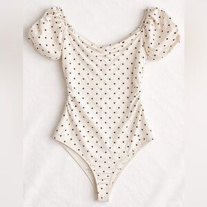 Free People Intimately Bella Polka Dot Printed Bodysuit NWT